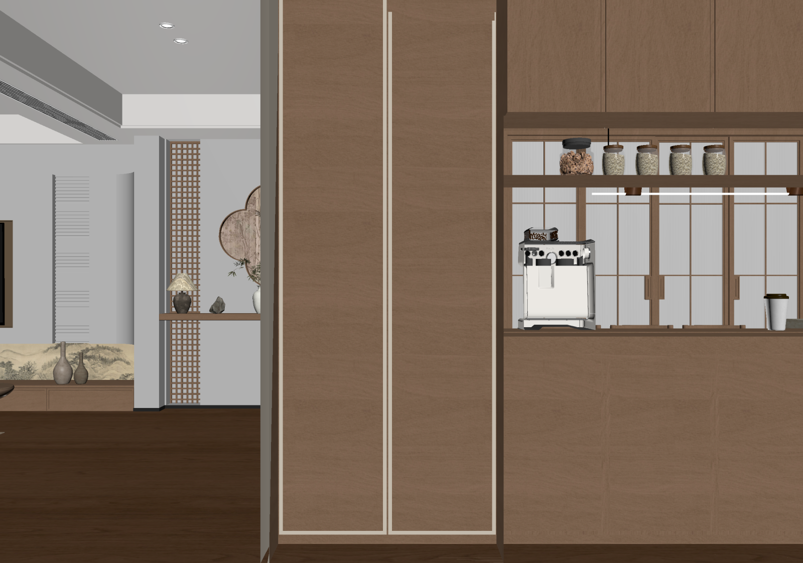 新中式客餐厅3D模型下载【ID:1221688612】