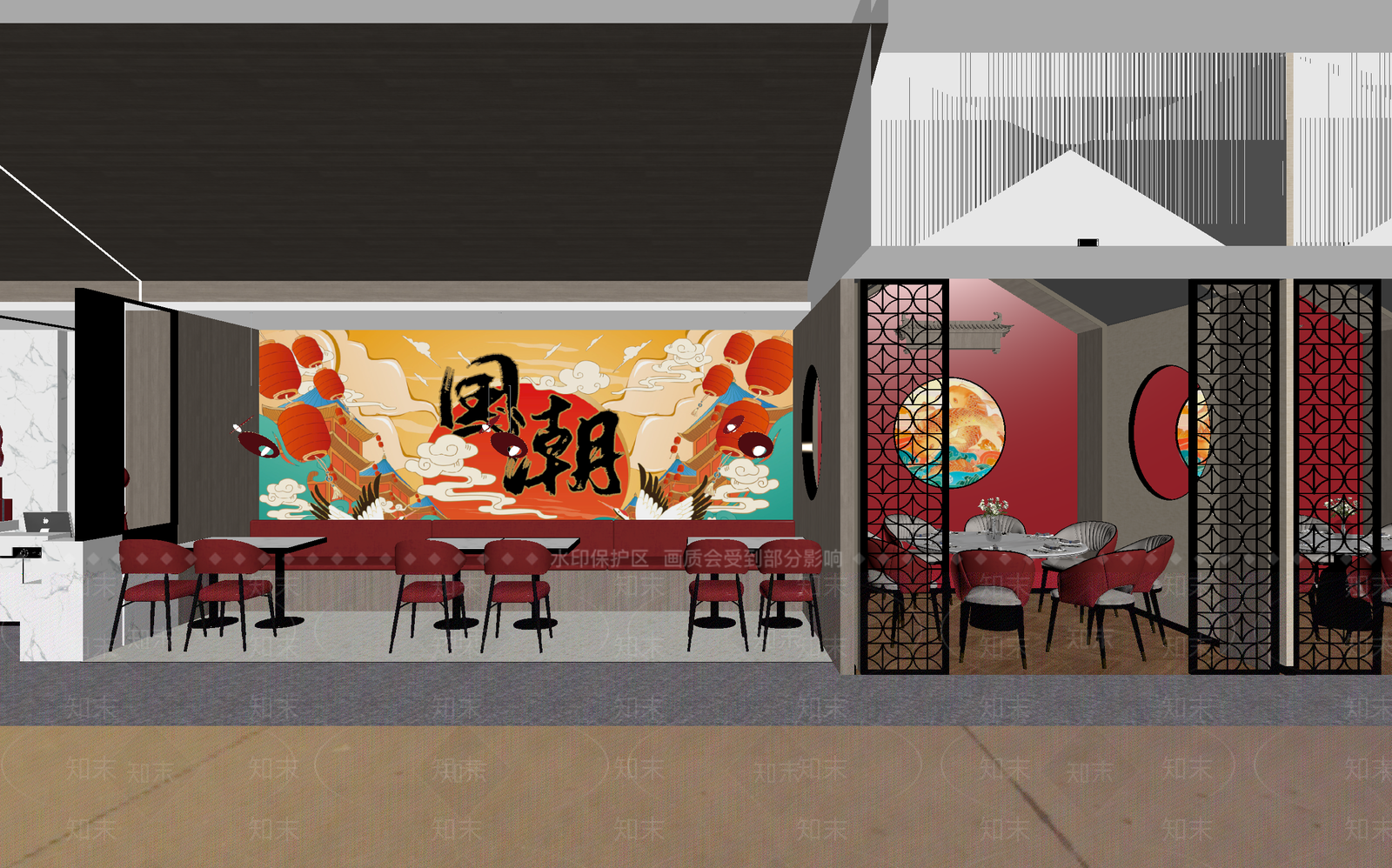 新中式其他餐饮空间3D模型下载【ID:1214444713】