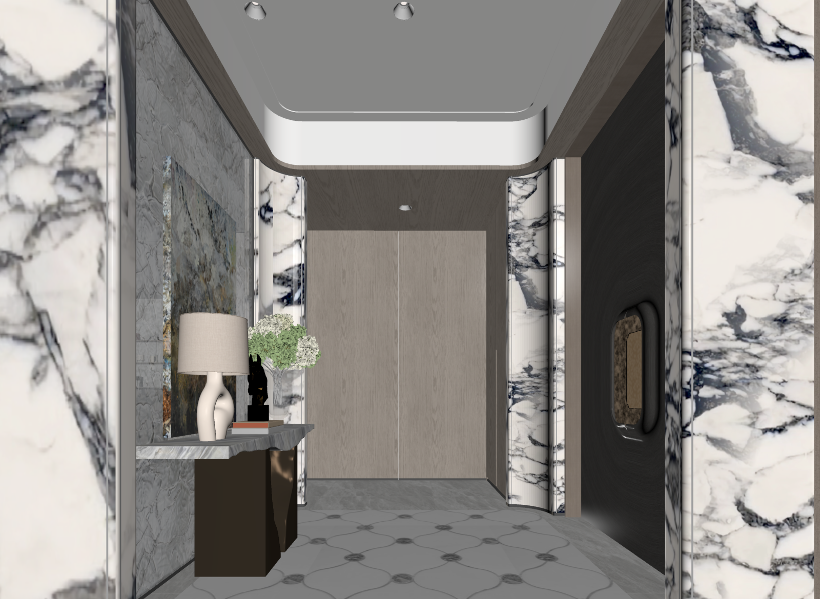 现代玄关3D模型下载【ID:1222123728】