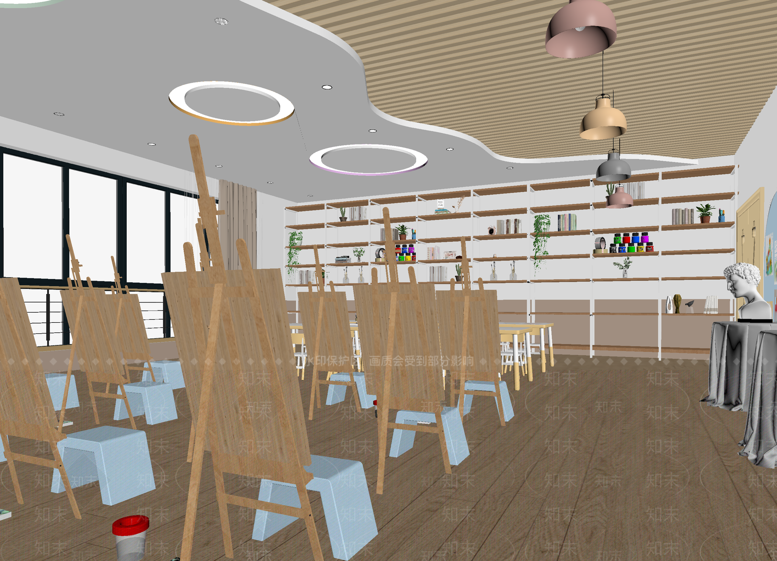 现代教室3D模型下载【ID:1214171885】