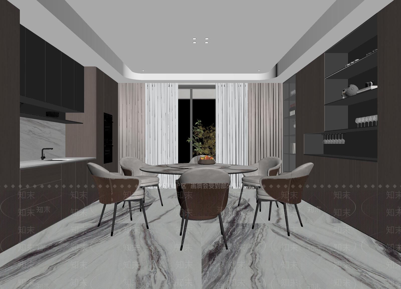 现代茶餐厅3D模型下载【ID:1214060979】