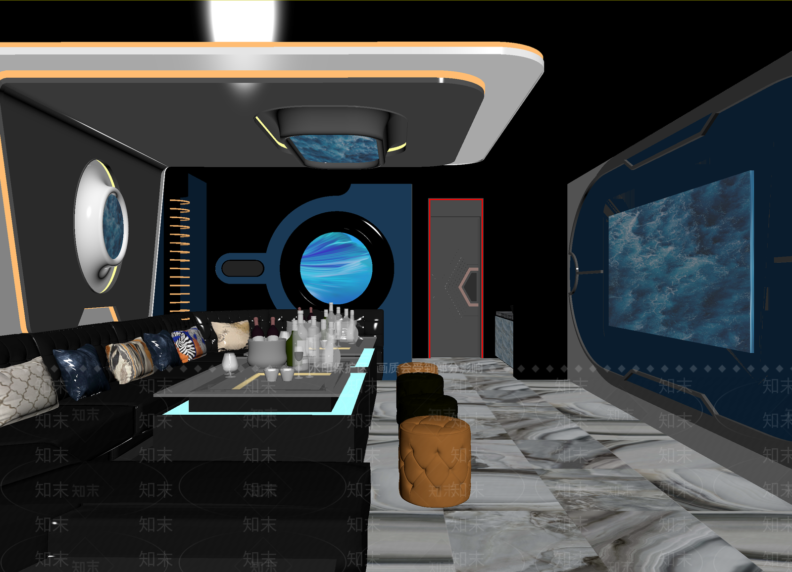 现代包厢3D模型下载【ID:1214387156】