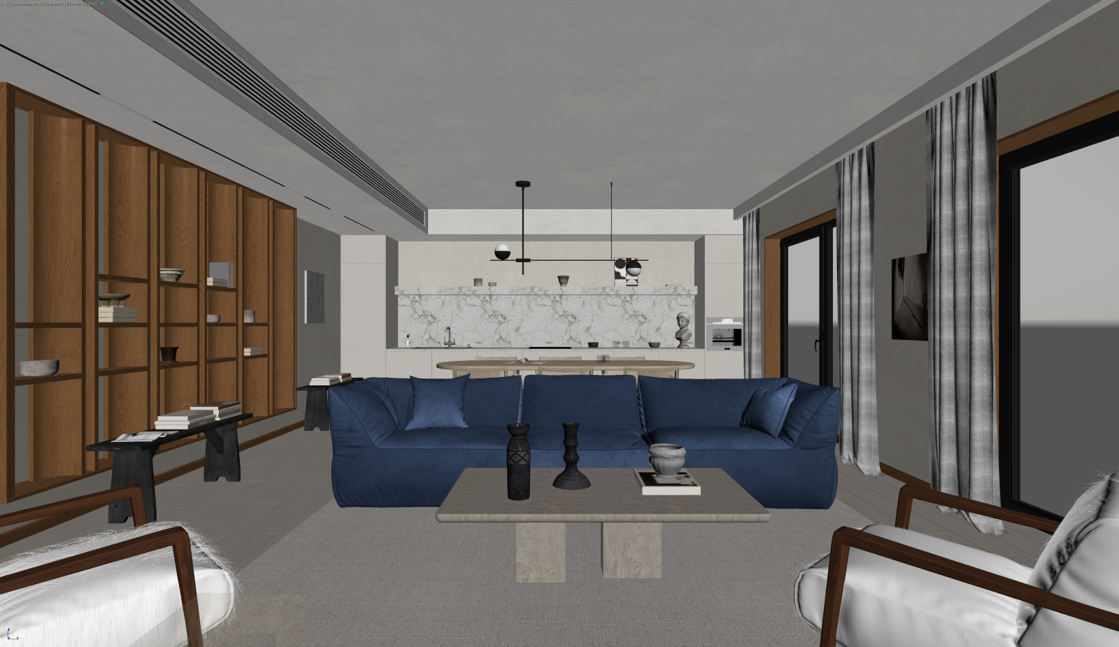 现代客餐厅3D模型下载【ID:1221474820】