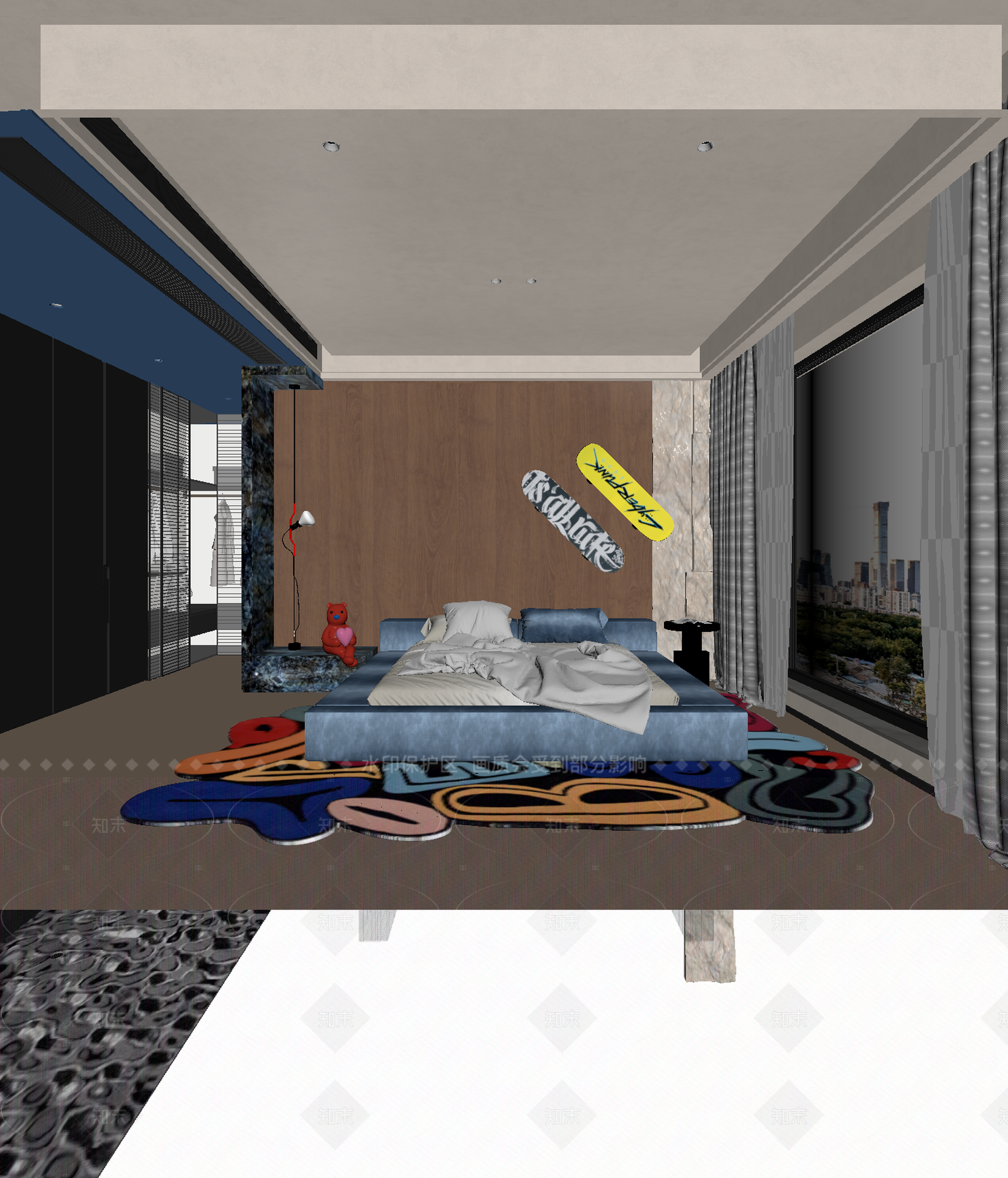 现代男孩房3D模型下载【ID:1214643818】