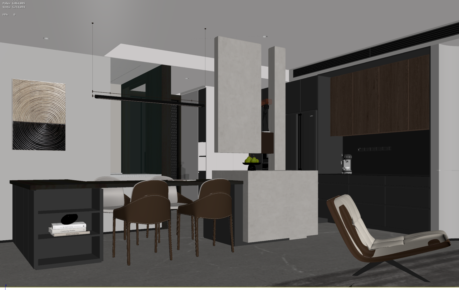 现代客餐厅3D模型下载【ID:1221492677】