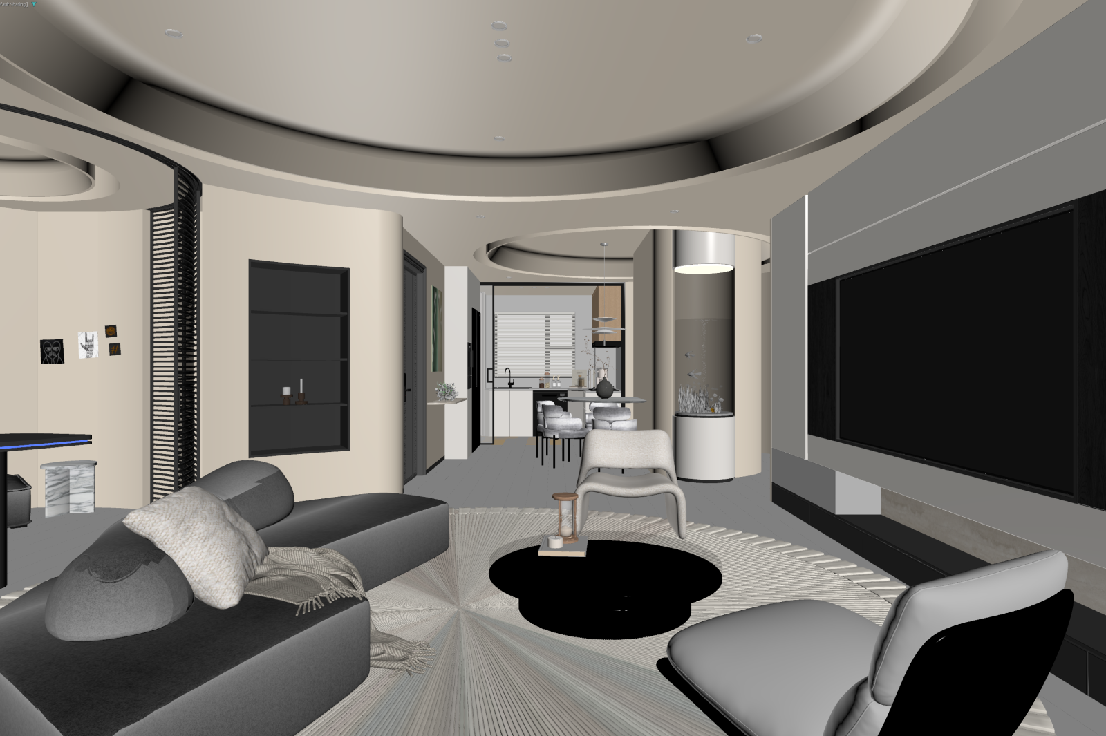 现代客餐厅3D模型下载【ID:1221900838】