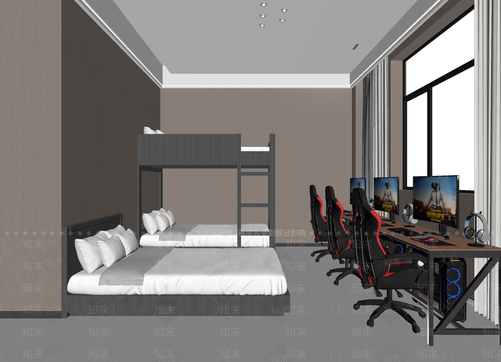 现代电竞房3D模型下载【ID:1214122872】
