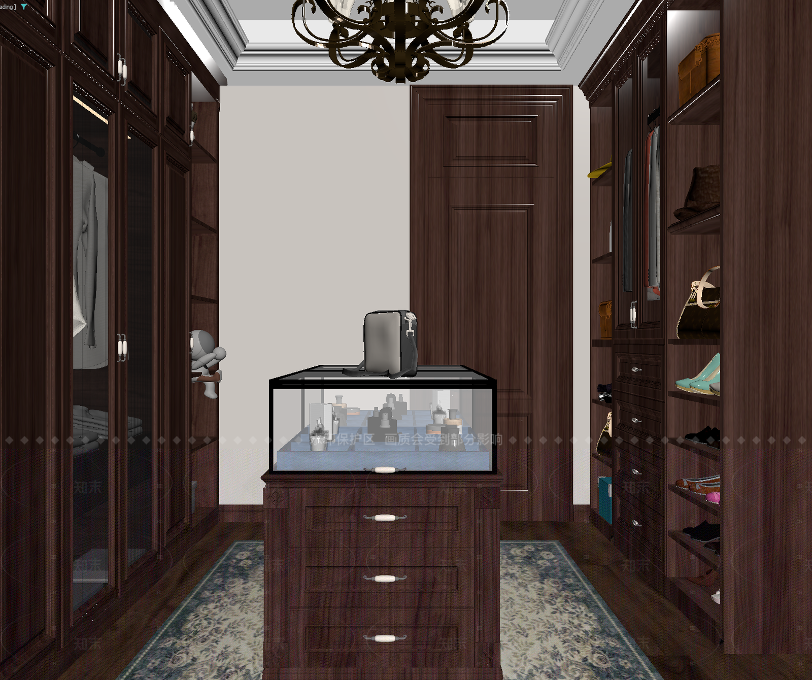 美式衣帽间3D模型下载【ID:1214614443】