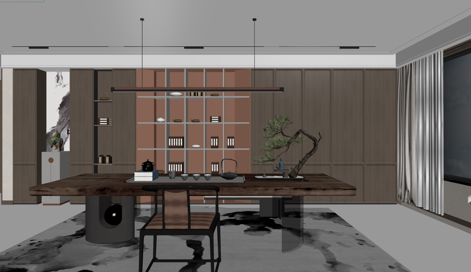 新中式茶馆3D模型下载【ID:1221710803】