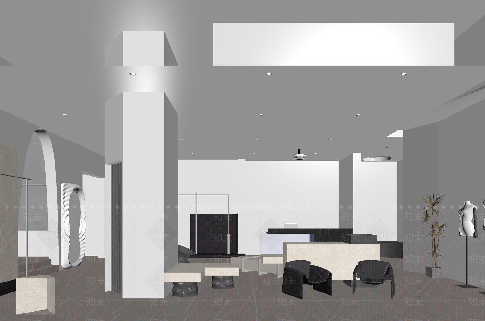 现代服装店3D模型下载【ID:1214127773】
