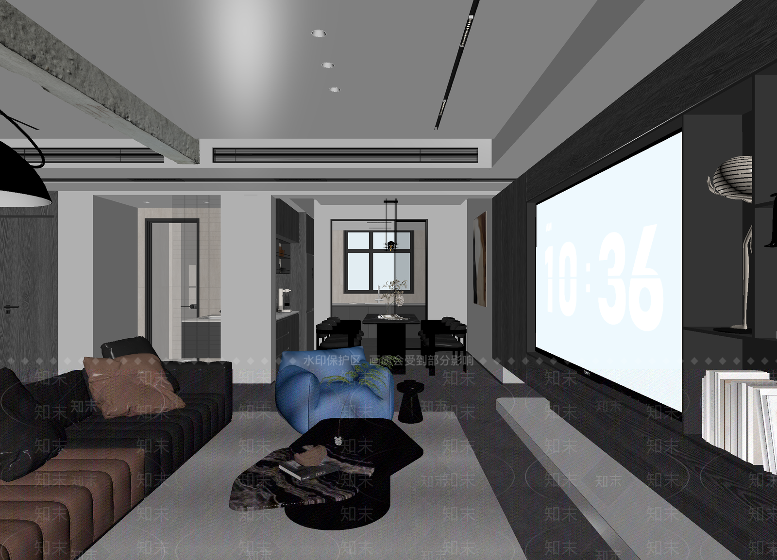 现代影音室3D模型下载【ID:1214146379】