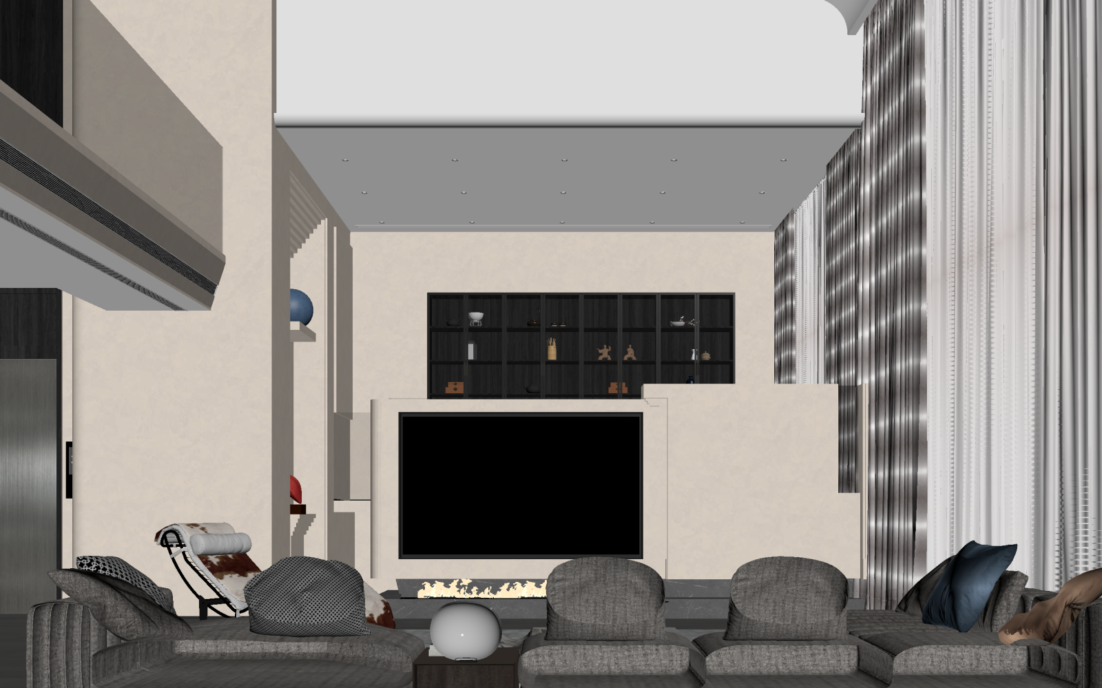 现代挑空客厅3D模型下载【ID:1222024614】