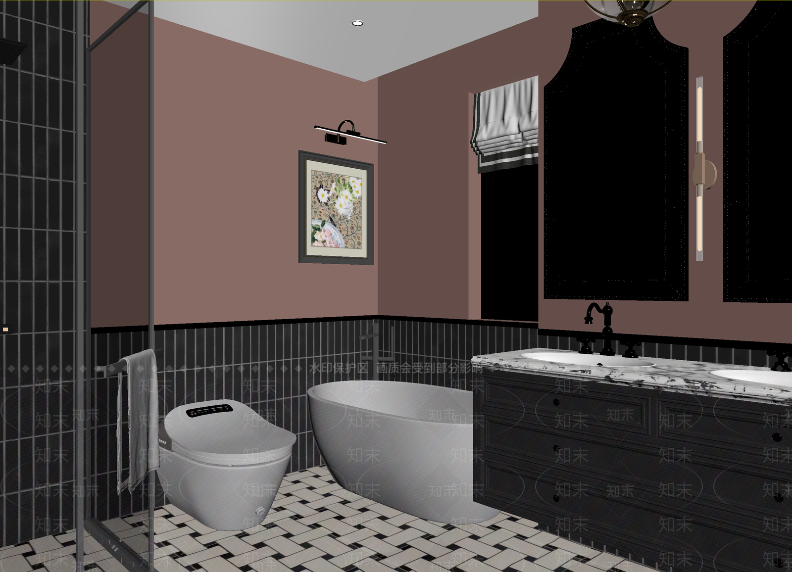 美式卫生间3D模型下载【ID:1215031002】
