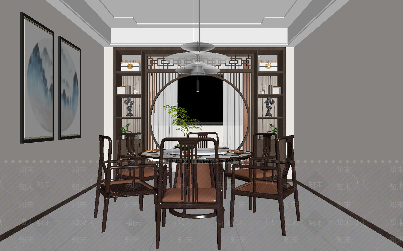 新中式包厢3D模型下载【ID:1214453501】
