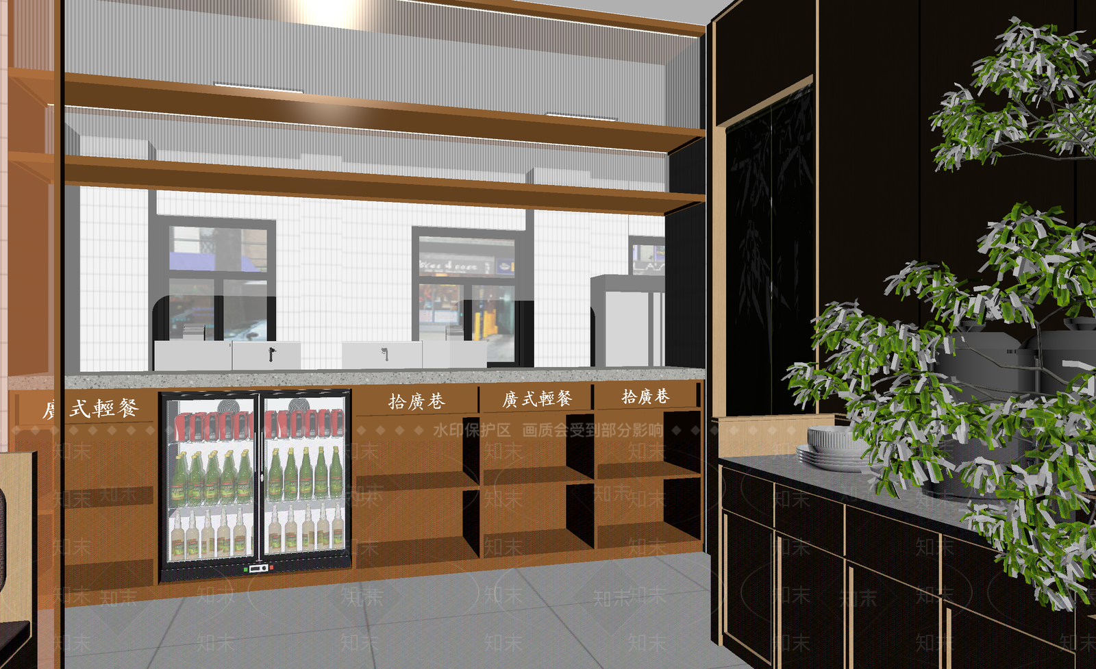 现代快餐店3D模型下载【ID:1214336208】