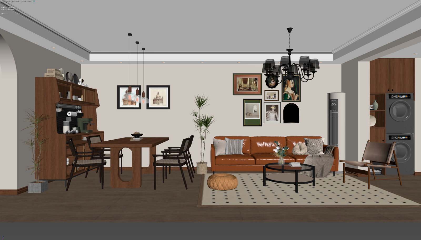 现代客餐厅3D模型下载【ID:1222007176】
