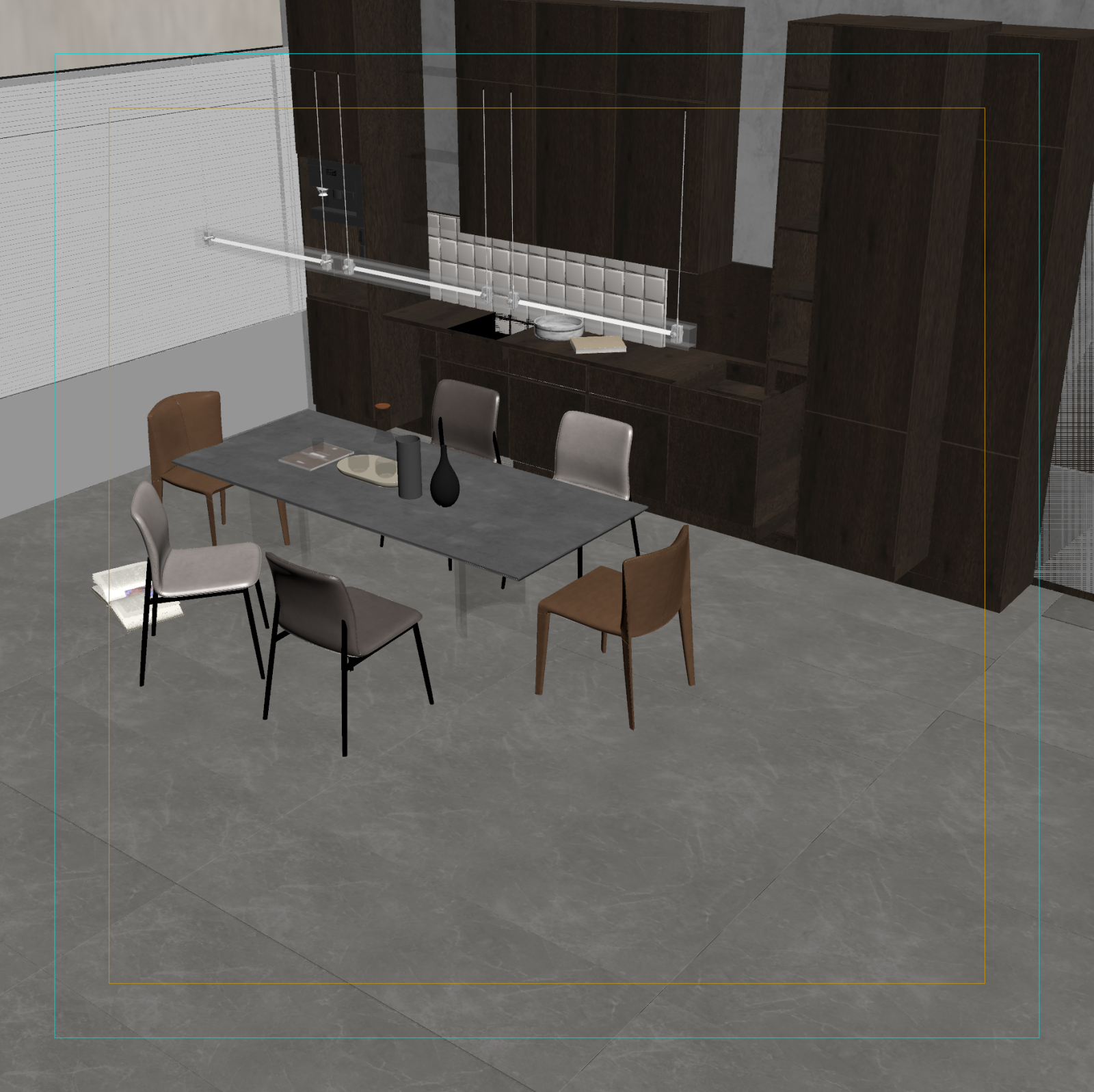 现代酒店餐厅3D模型下载【ID:1221484350】