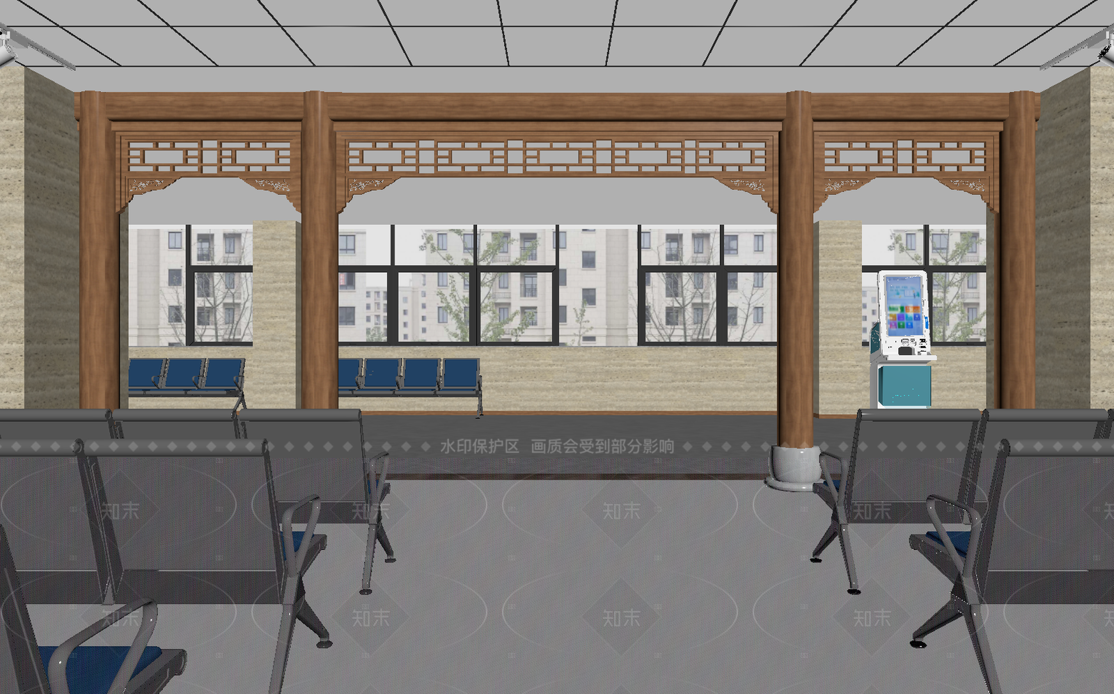 新中式车站3D模型下载【ID:1214604622】