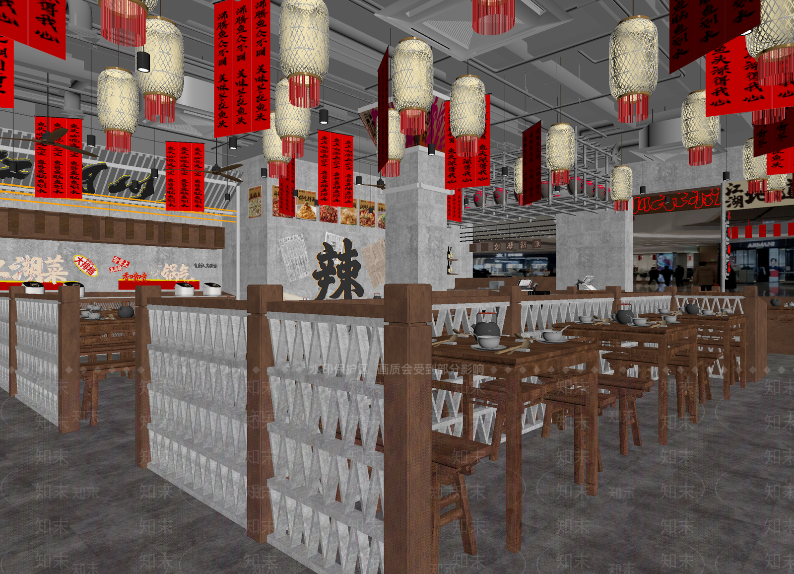 工业风火锅店3D模型下载【ID:1214149687】