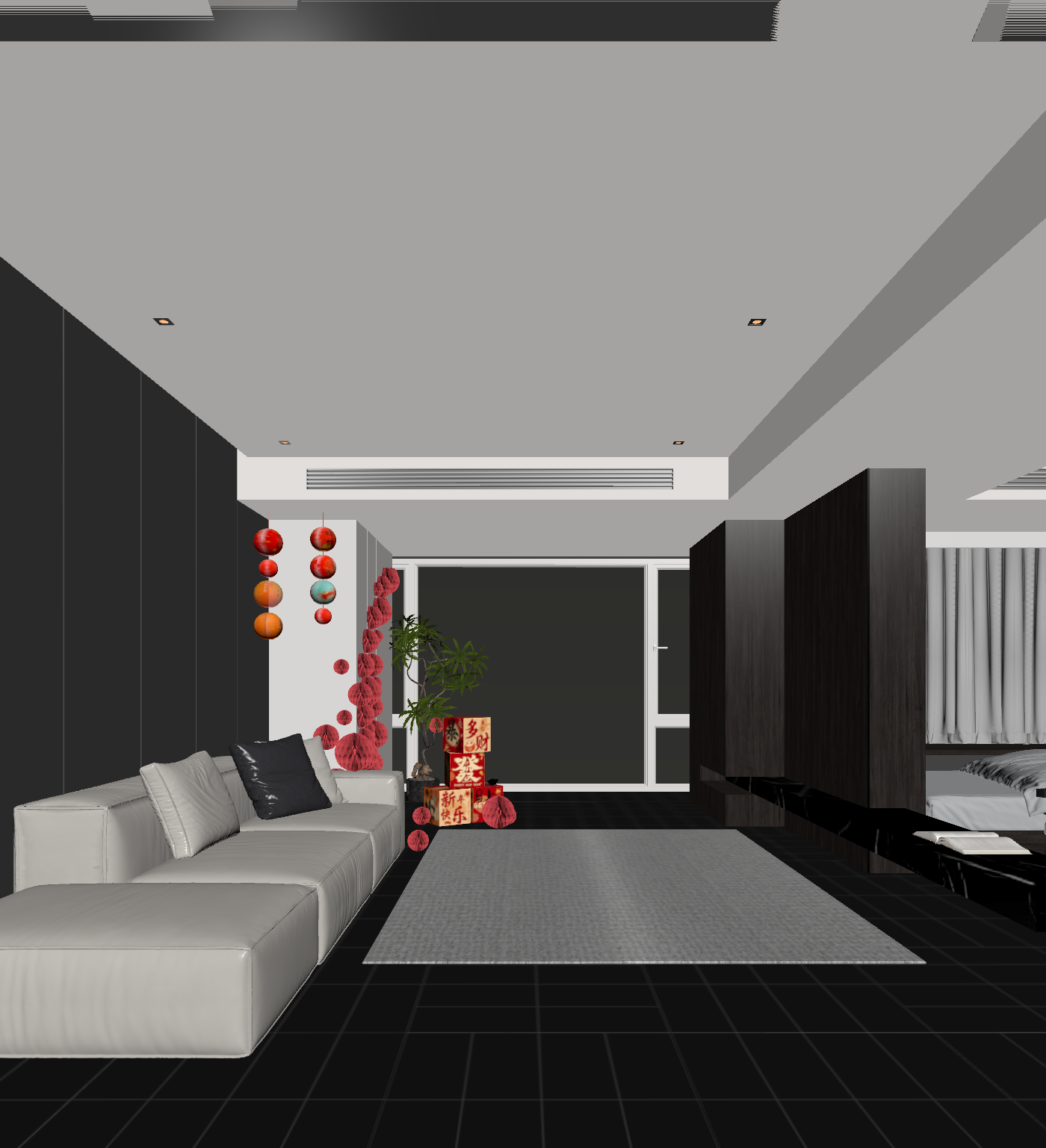 现代家居客厅3D模型下载【ID:1221926671】