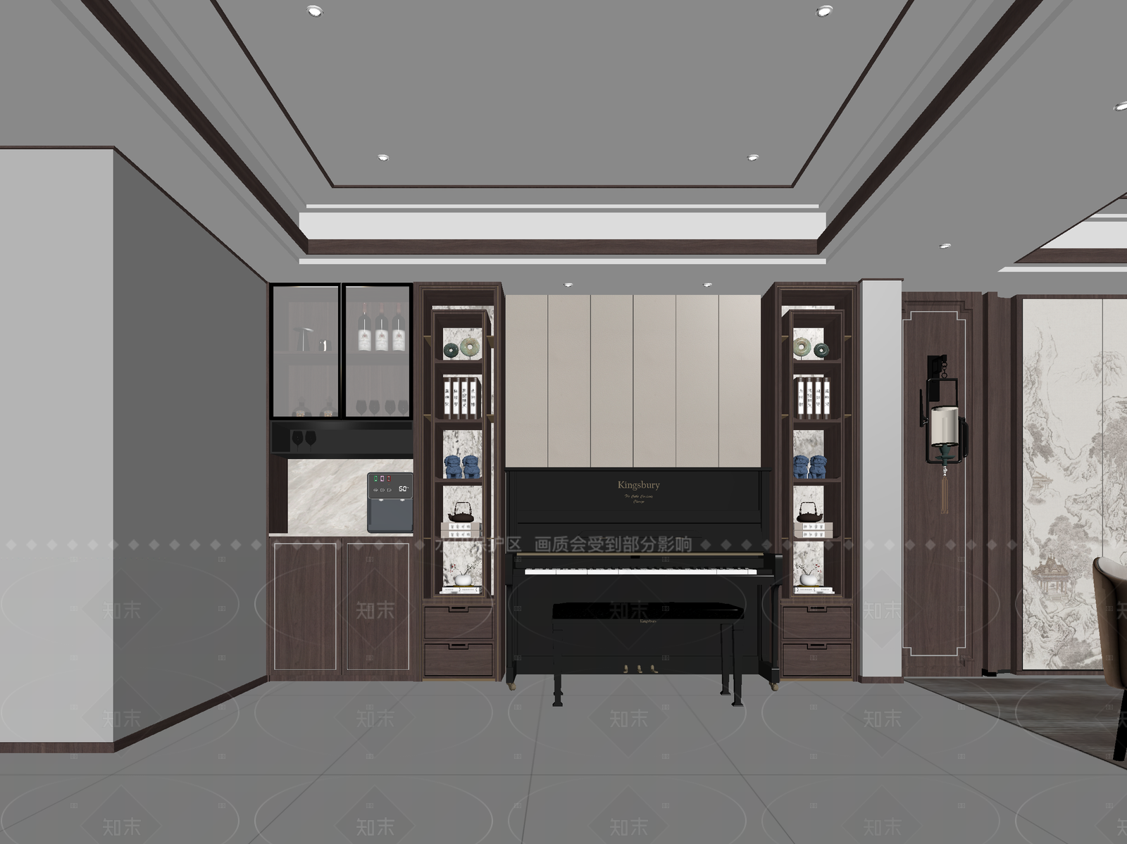 新中式茶室3D模型下载【ID:1214593719】