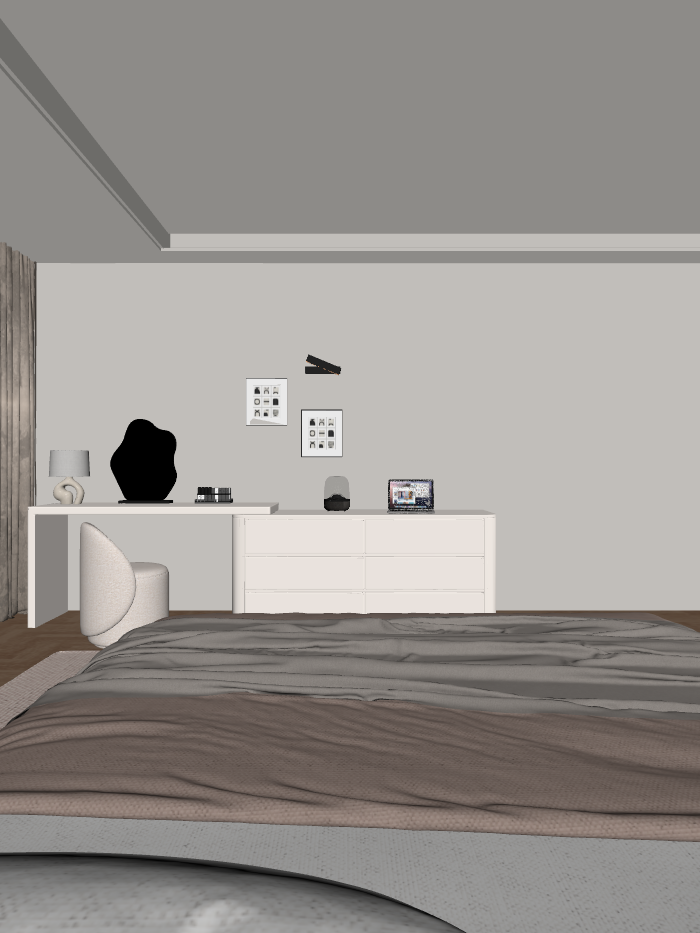 现代家居卧室3D模型下载【ID:1221849806】