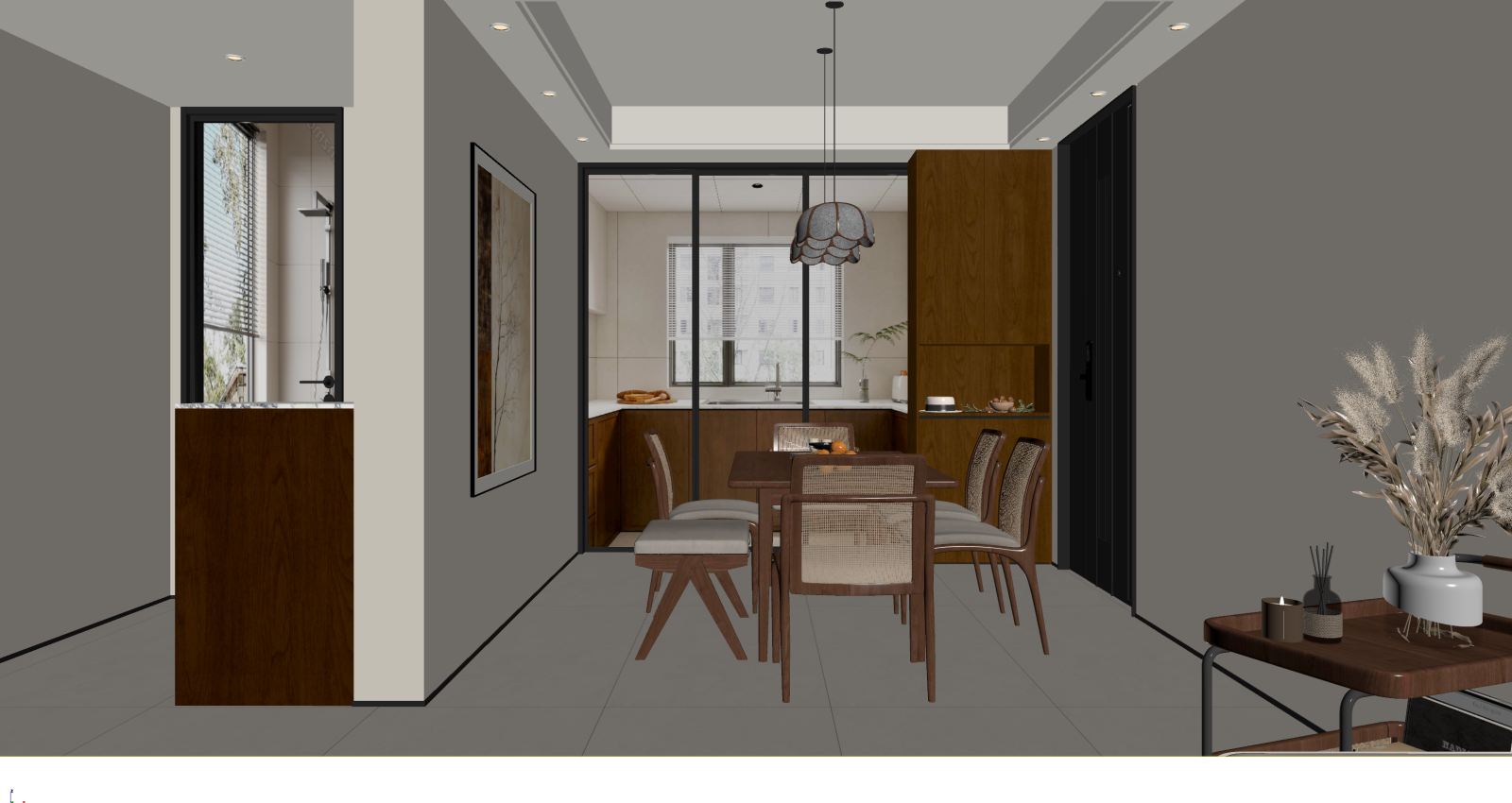 现代家居餐厅3D模型下载【ID:1221451584】