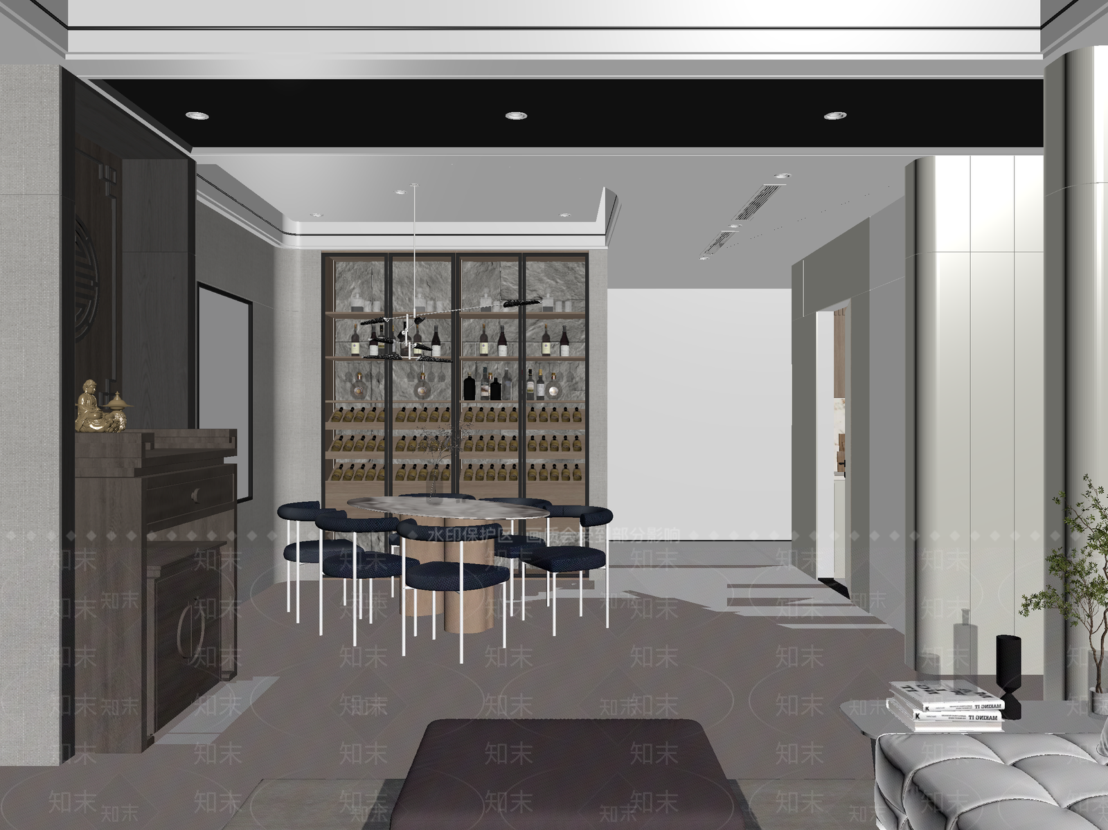 现代酒馆3D模型下载【ID:1214055635】
