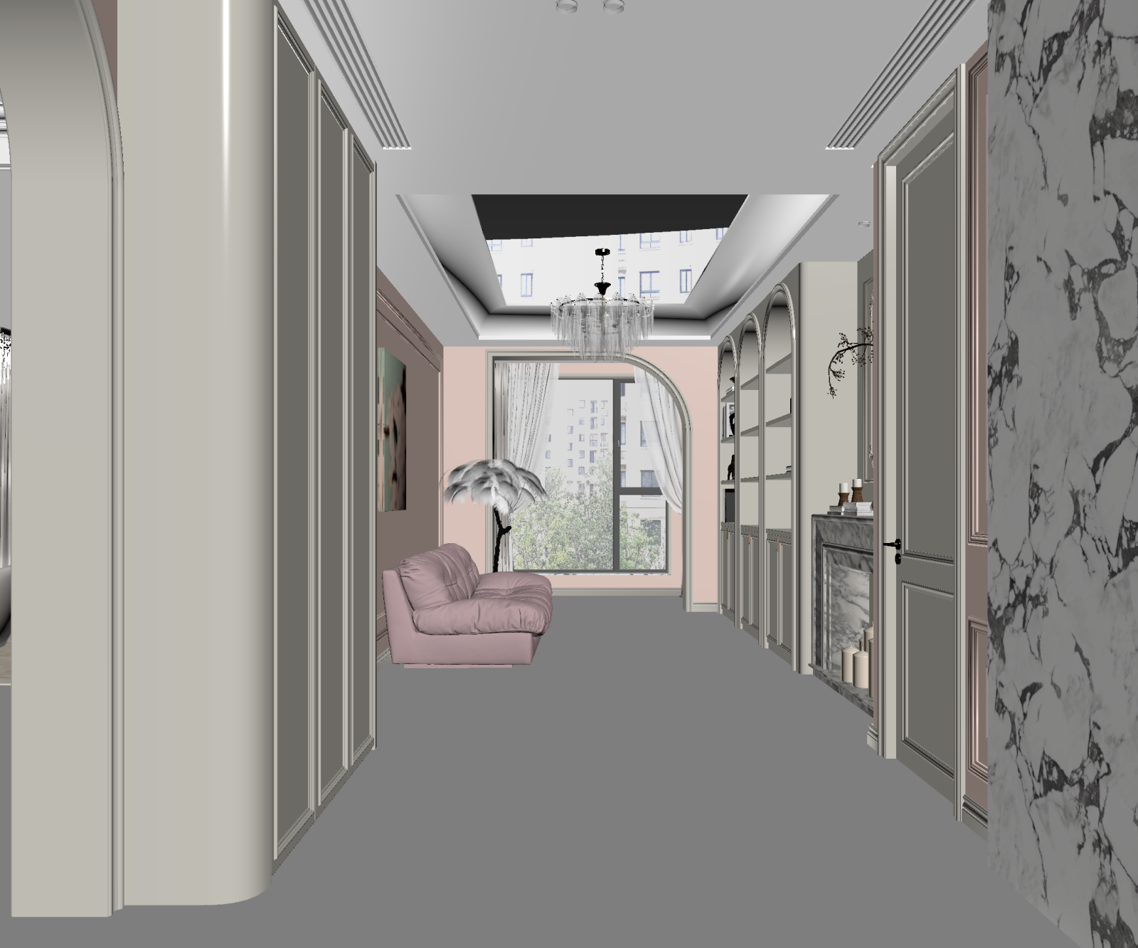 法式家居客厅3D模型下载【ID:1222011558】