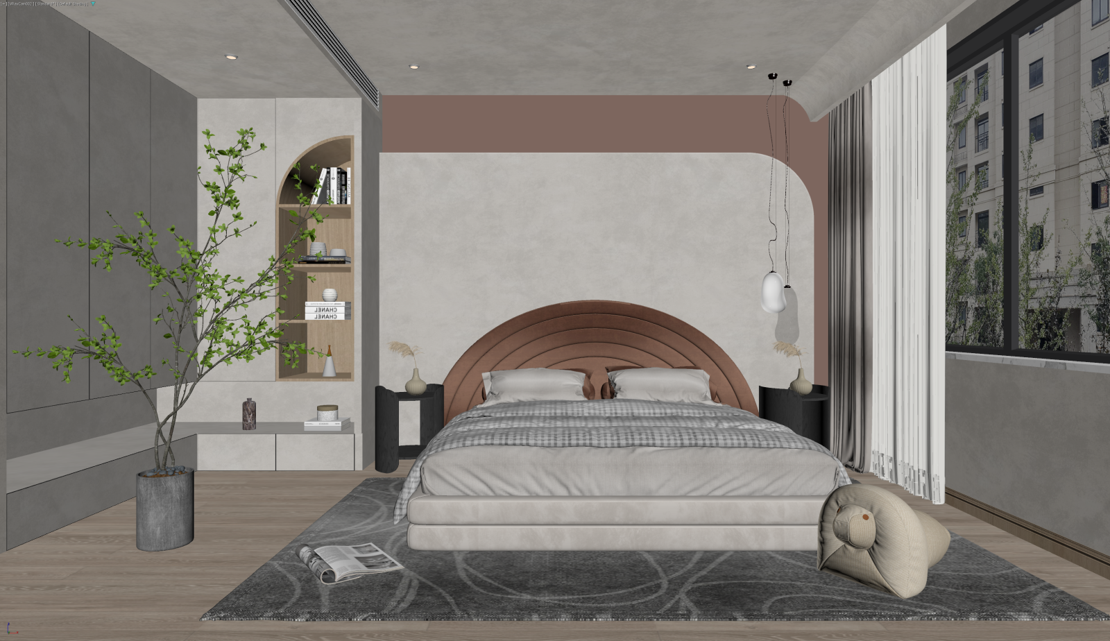 侘寂家居卧室3D模型下载【ID:1222023075】