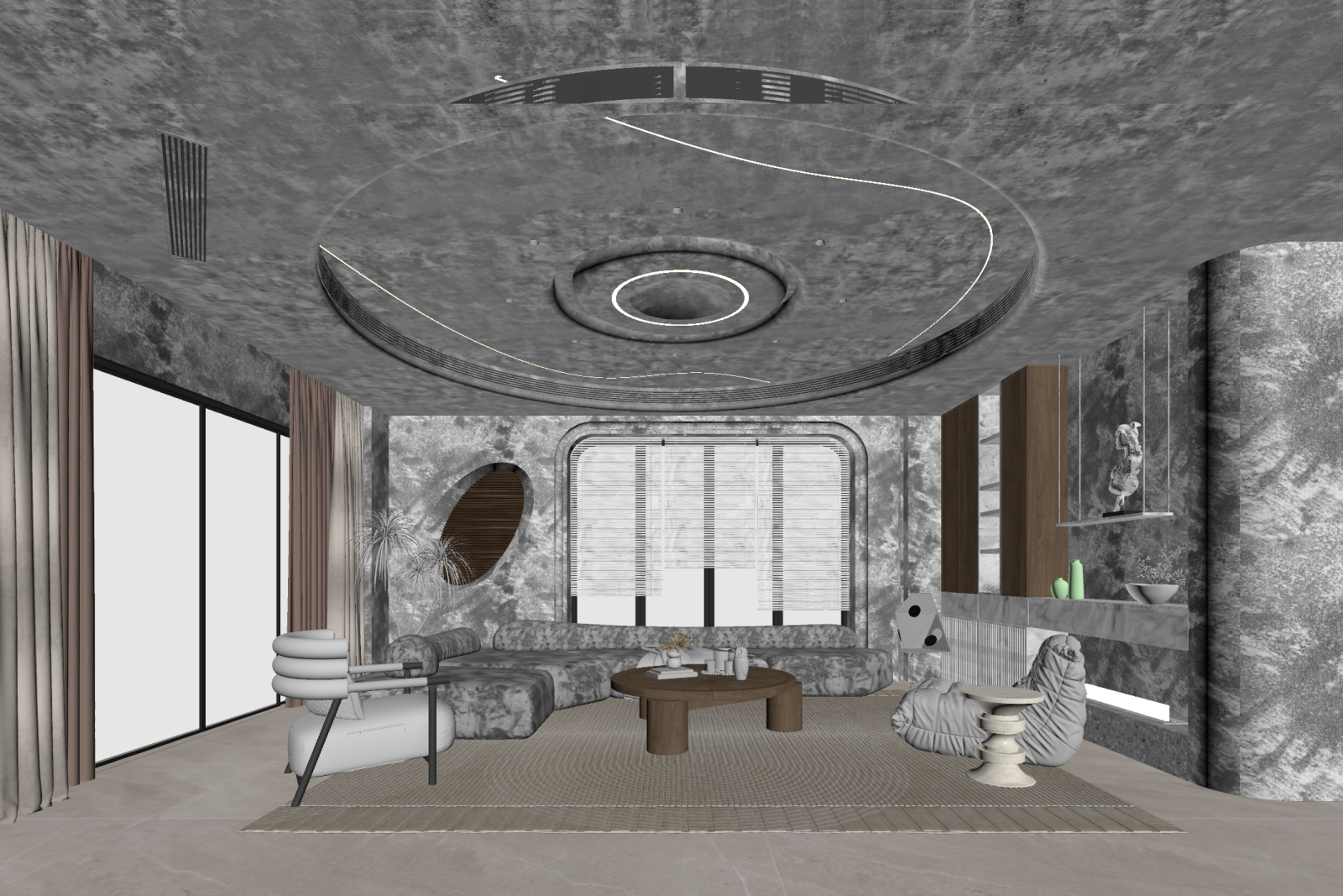 侘寂家居客厅3D模型下载【ID:1221925854】