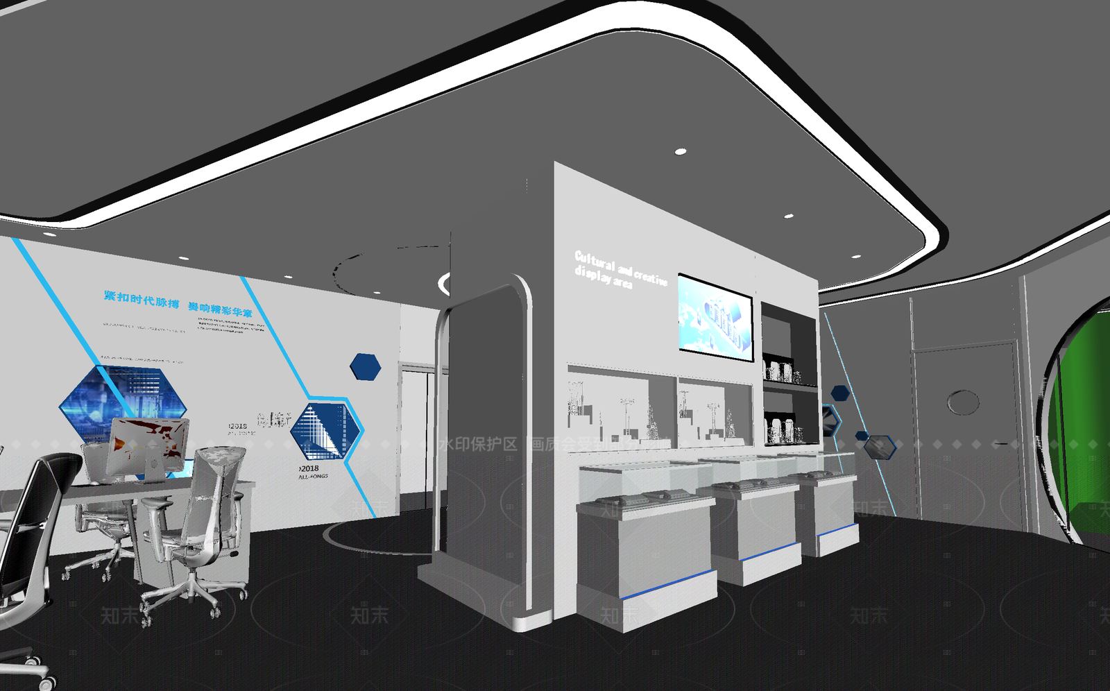 现代科技展厅3D模型下载【ID:1214571414】