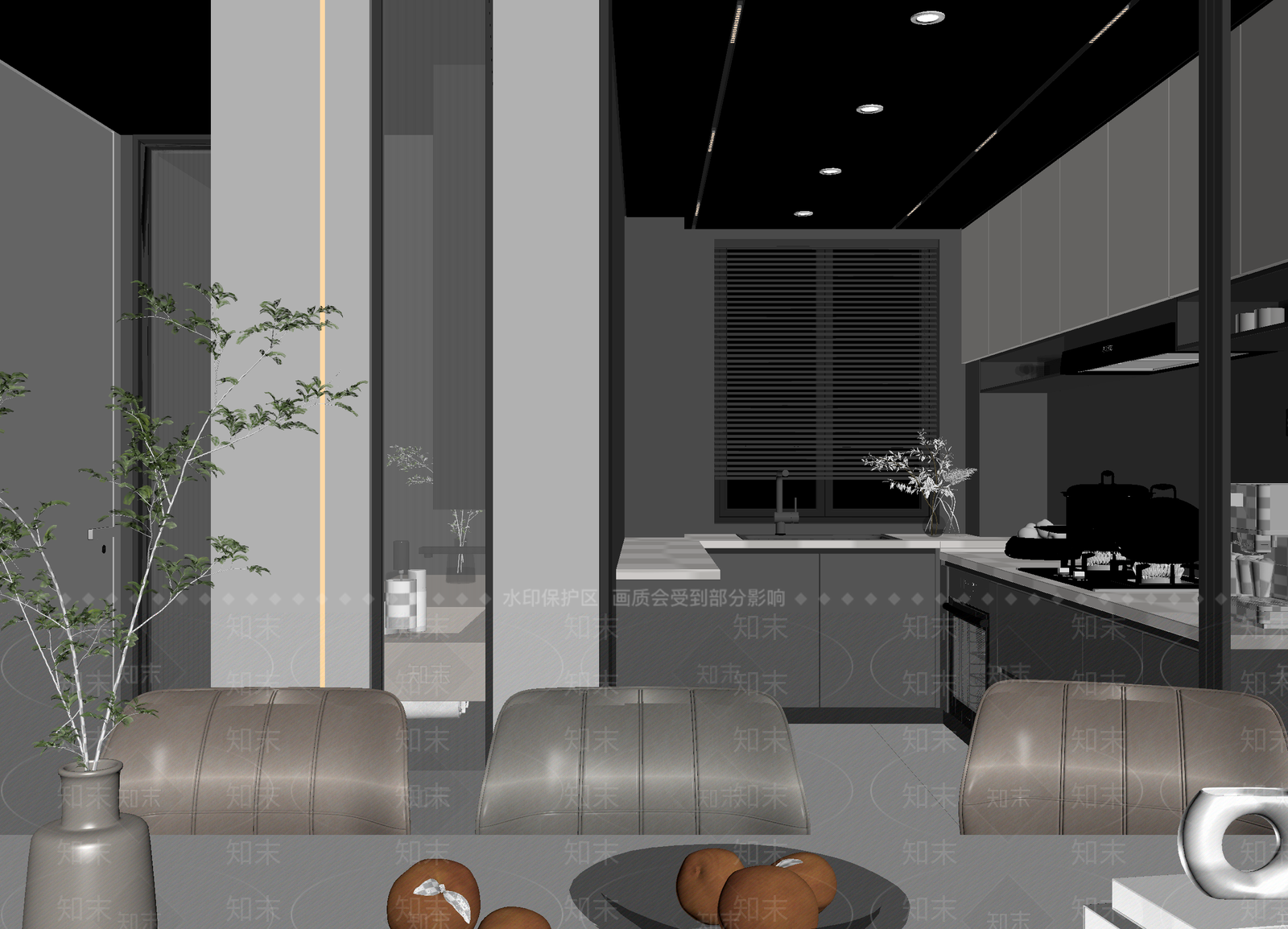 意式开放式厨房3D模型下载【ID:1215188976】