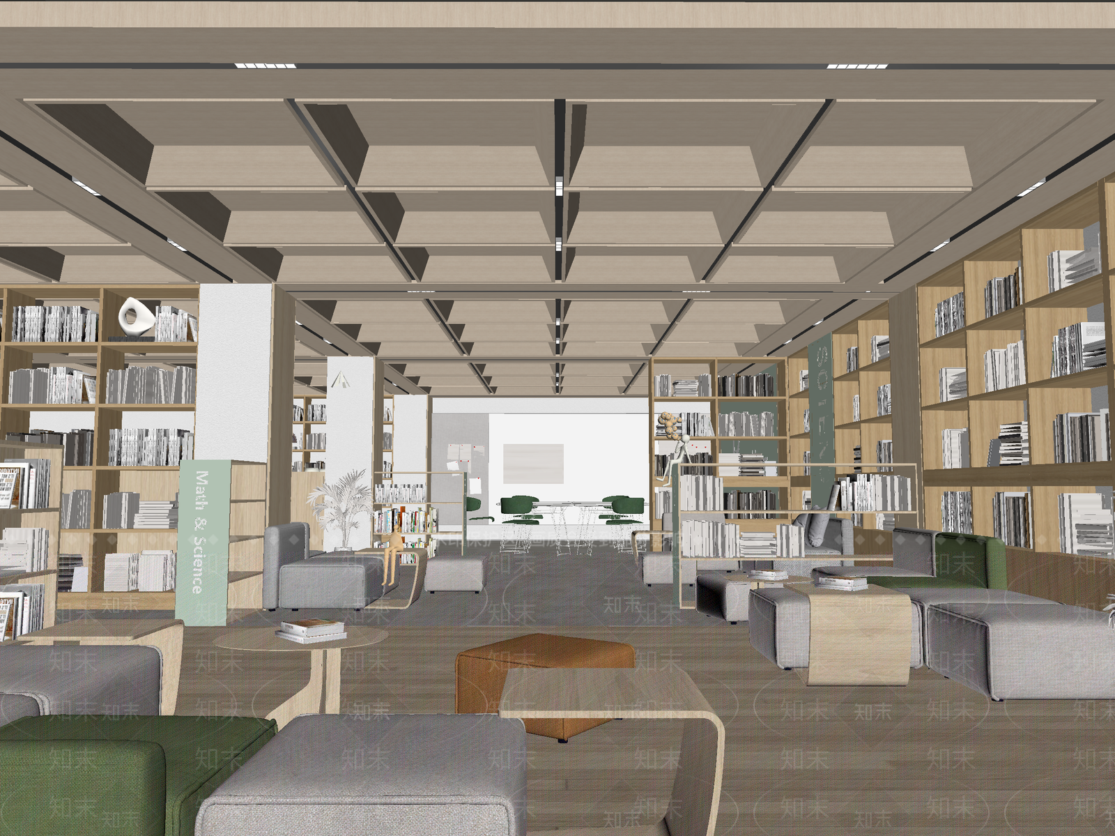 现代图书馆3D模型下载【ID:1214241774】