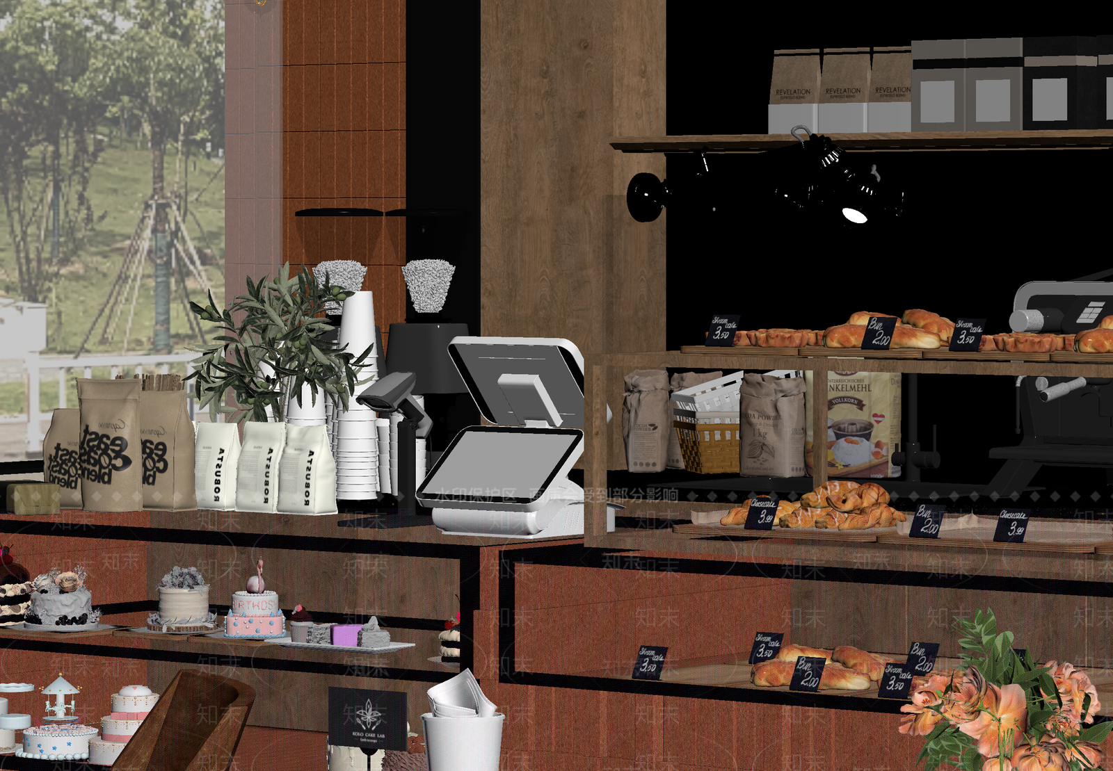 工业风甜品面包店3D模型下载【ID:1214332216】