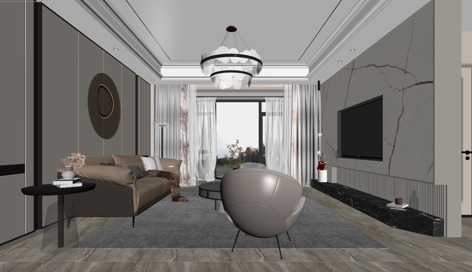 现代家居客厅3D模型下载【ID:1221512304】