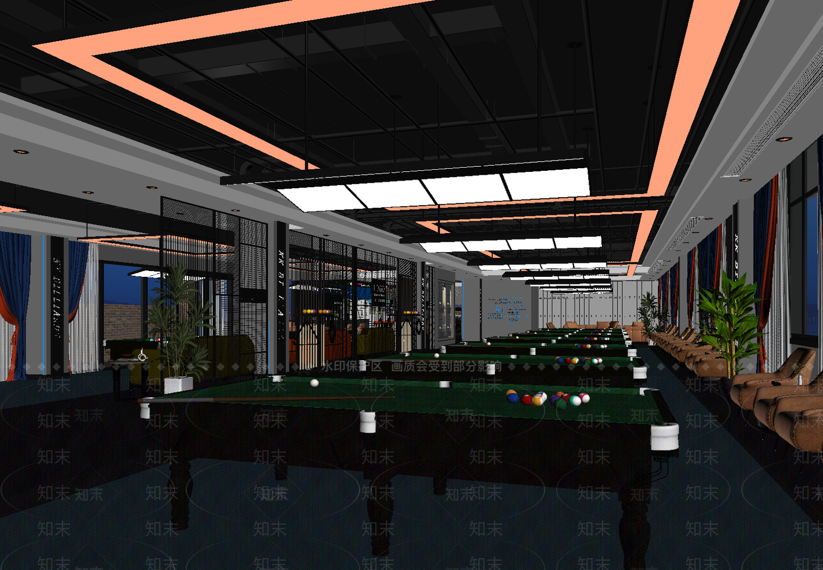台球室3D模型下载【ID:1213970883】