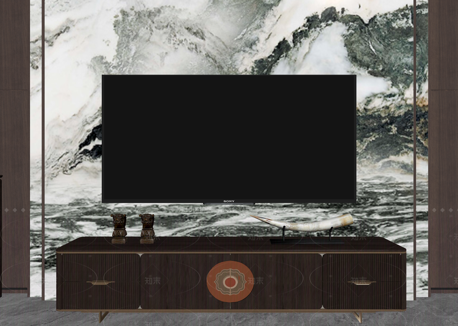 新中式电视柜3D模型下载【ID:1214954682】