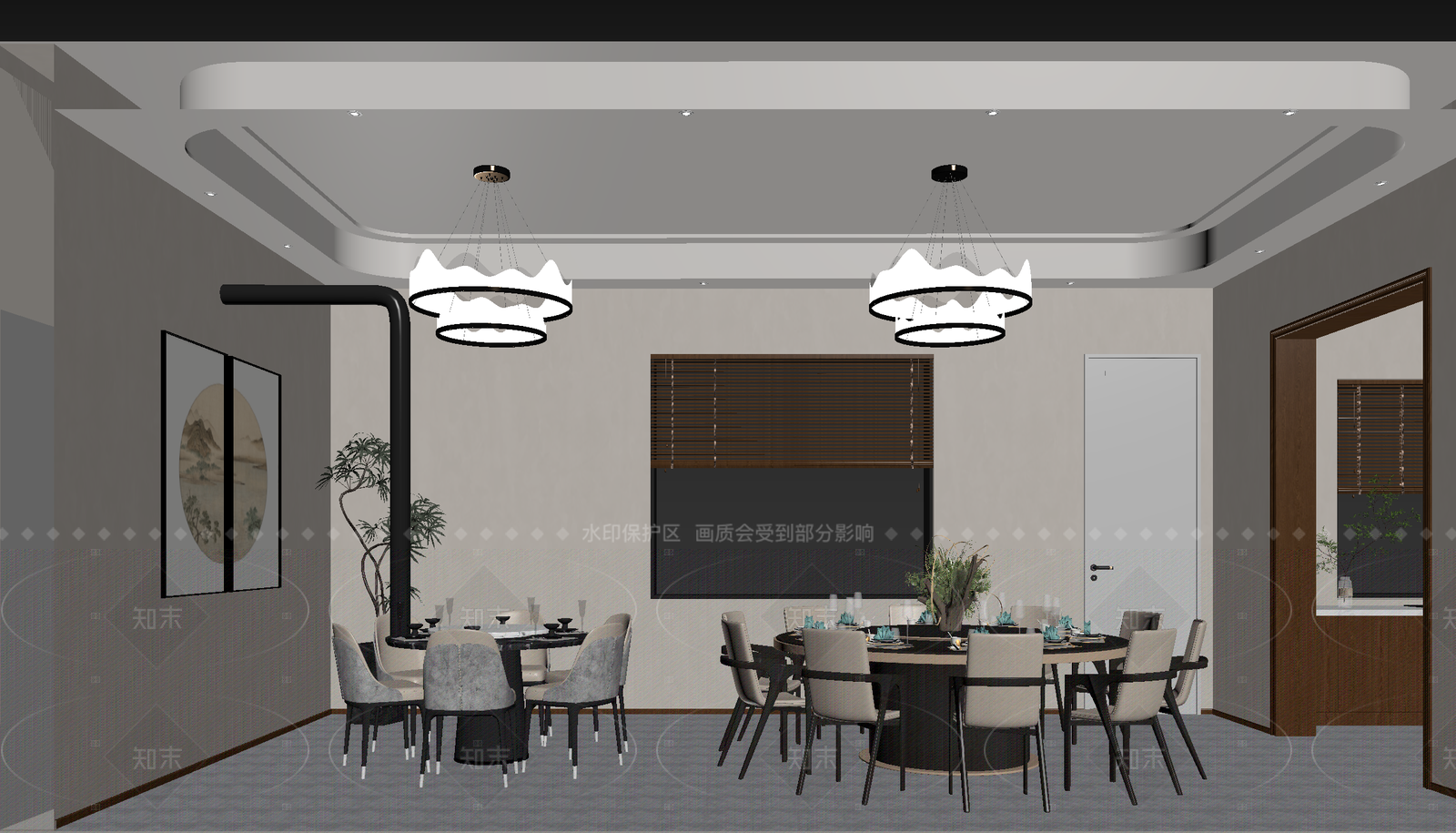 新中式包厢3D模型下载【ID:1214646797】