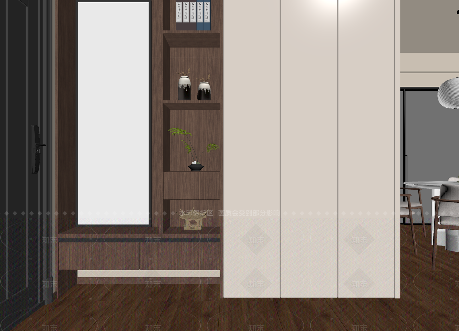 新中式玄关3D模型下载【ID:1214977620】