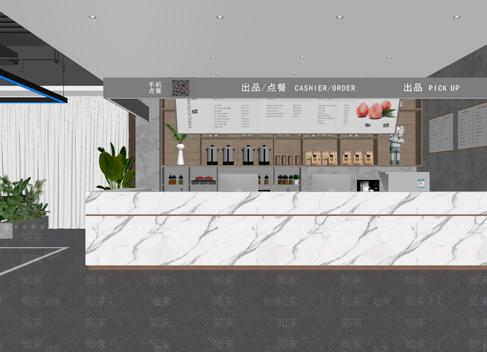 现代奶茶店3D模型下载【ID:1214457513】