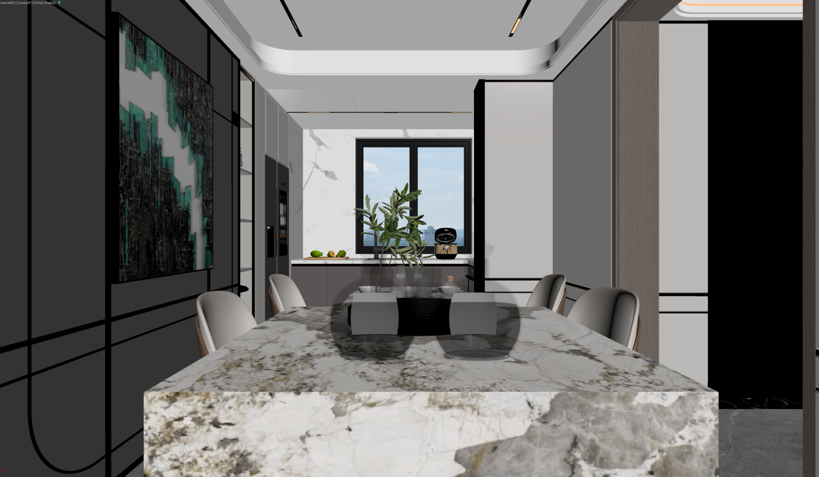 现代家居餐厅3D模型下载【ID:1221487992】