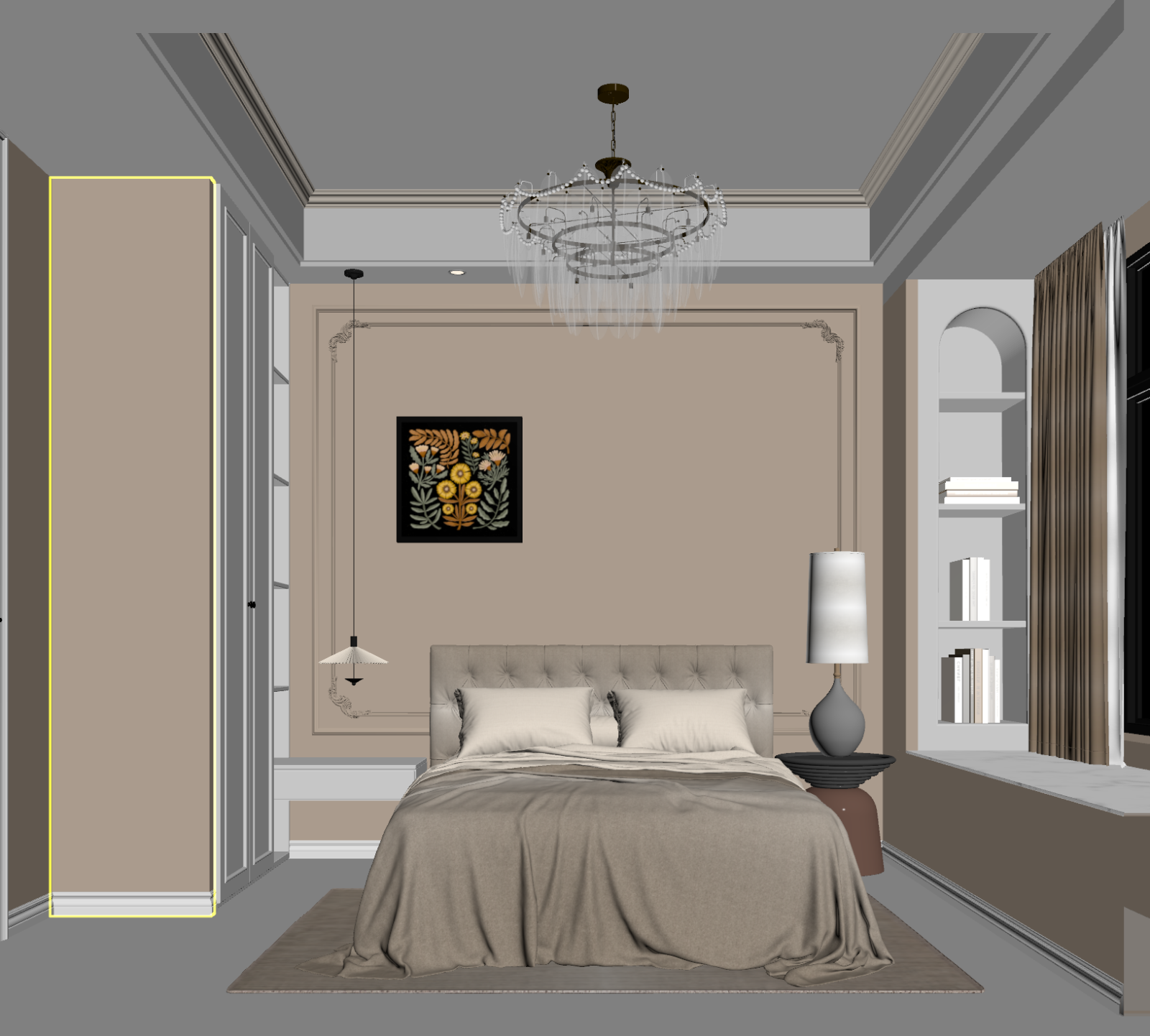 法式家居卧室3D模型下载【ID:1222106404】