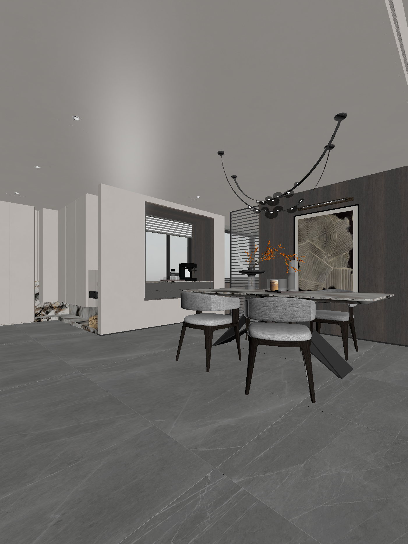 现代家居餐厅3D模型下载【ID:1221709593】