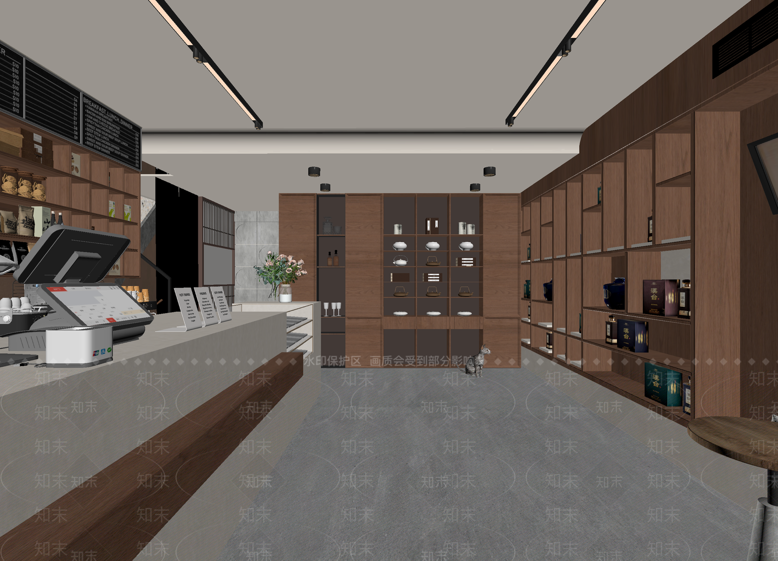 原木茶叶店3D模型下载【ID:1215056388】