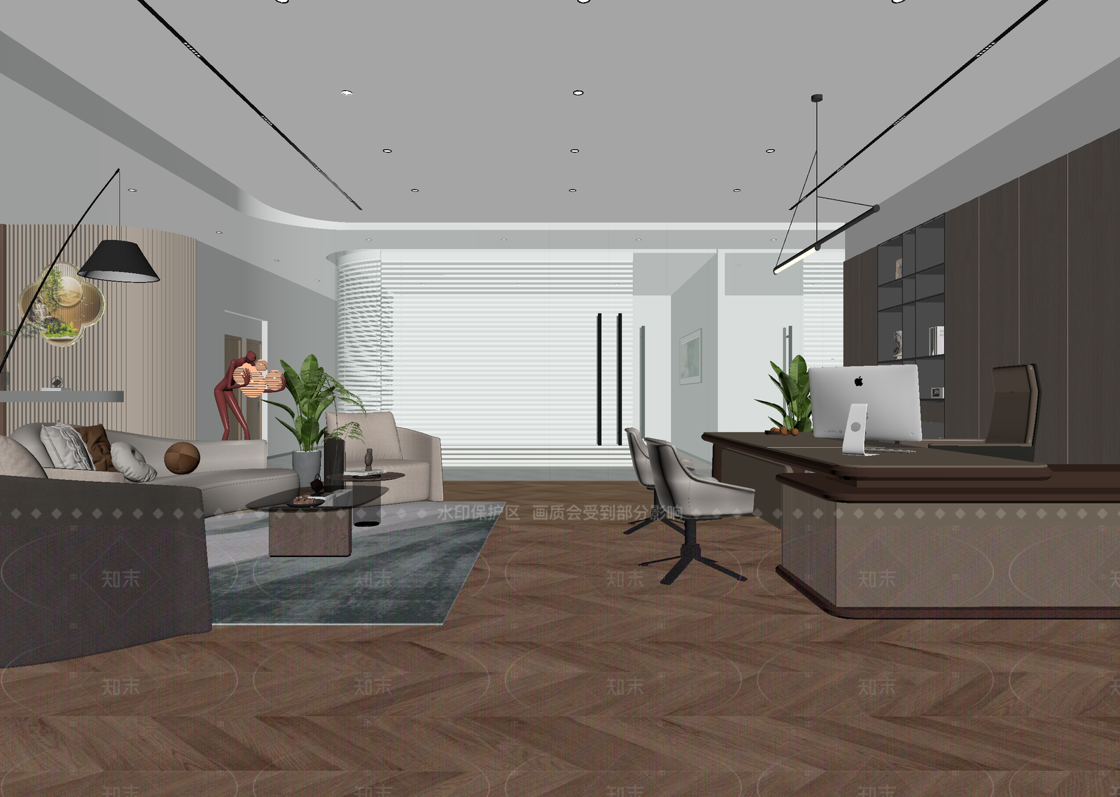 现代办公室3D模型下载【ID:1214582609】