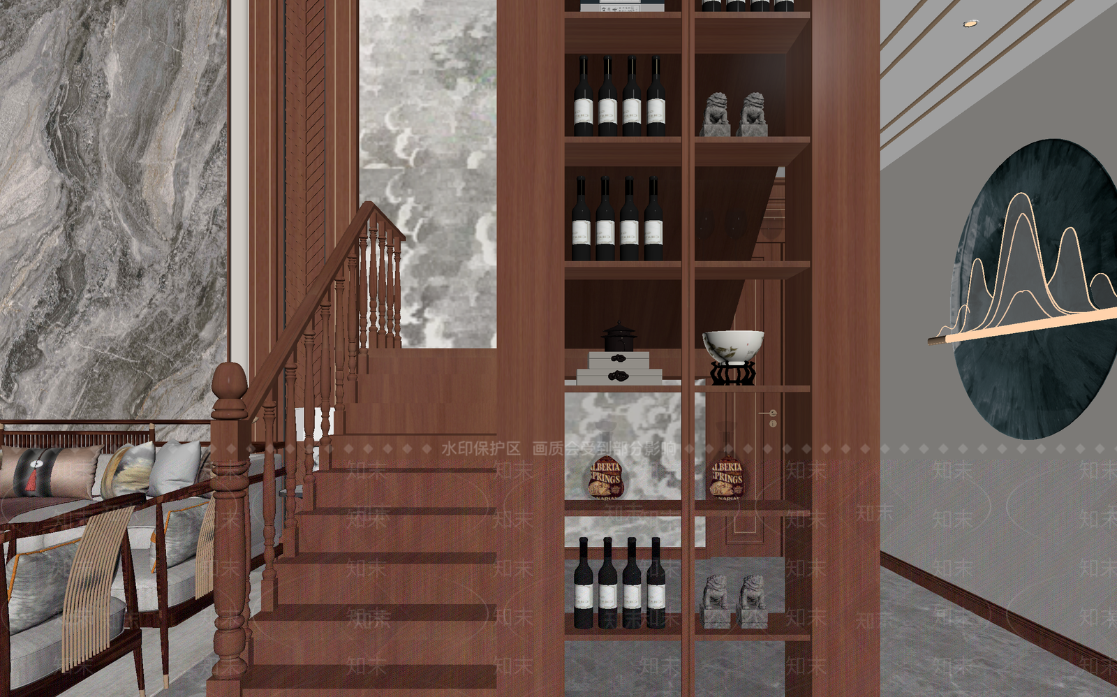 新中式酒窖3D模型下载【ID:1214053166】
