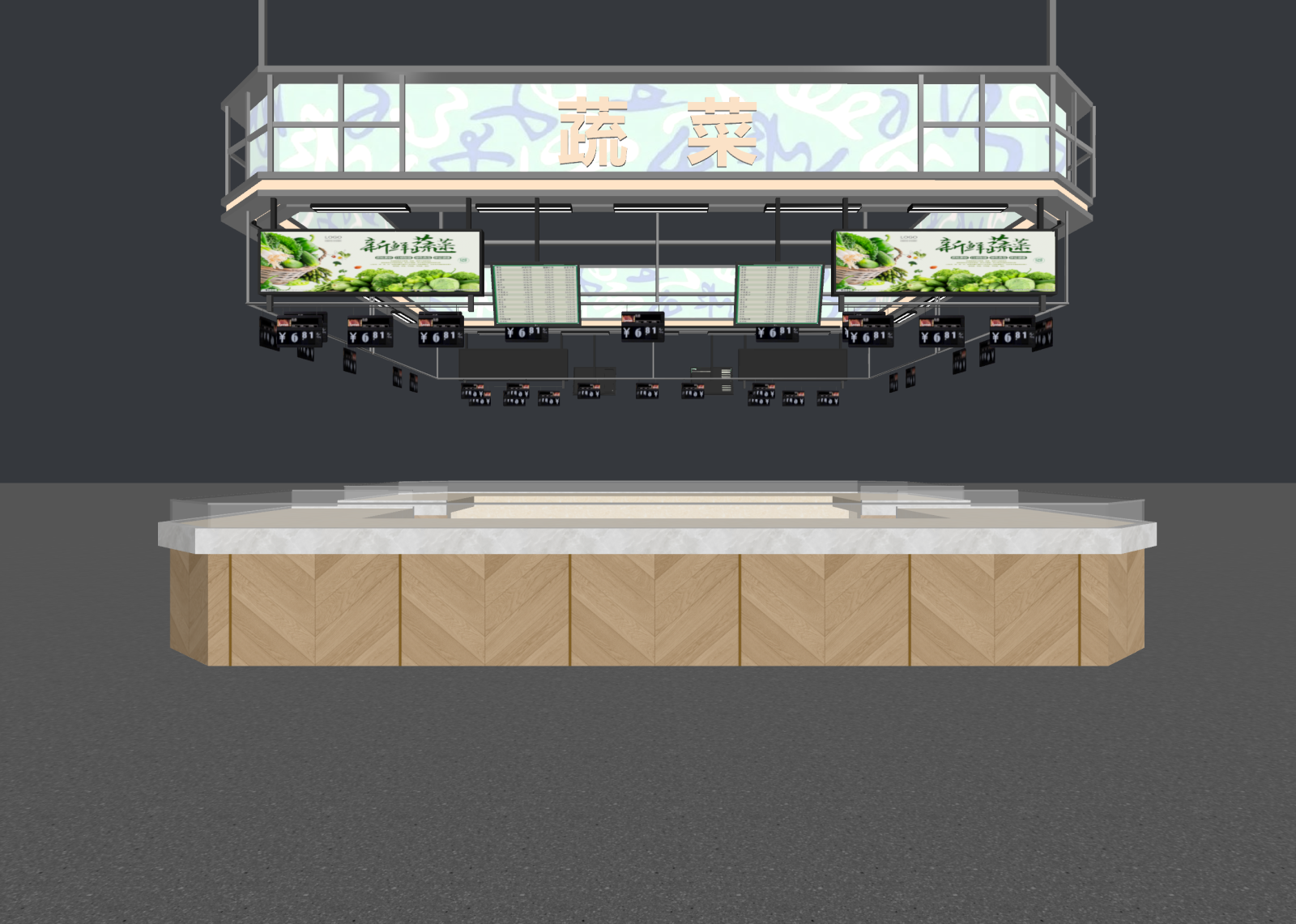 现代菜市场3D模型下载【ID:1222091495】