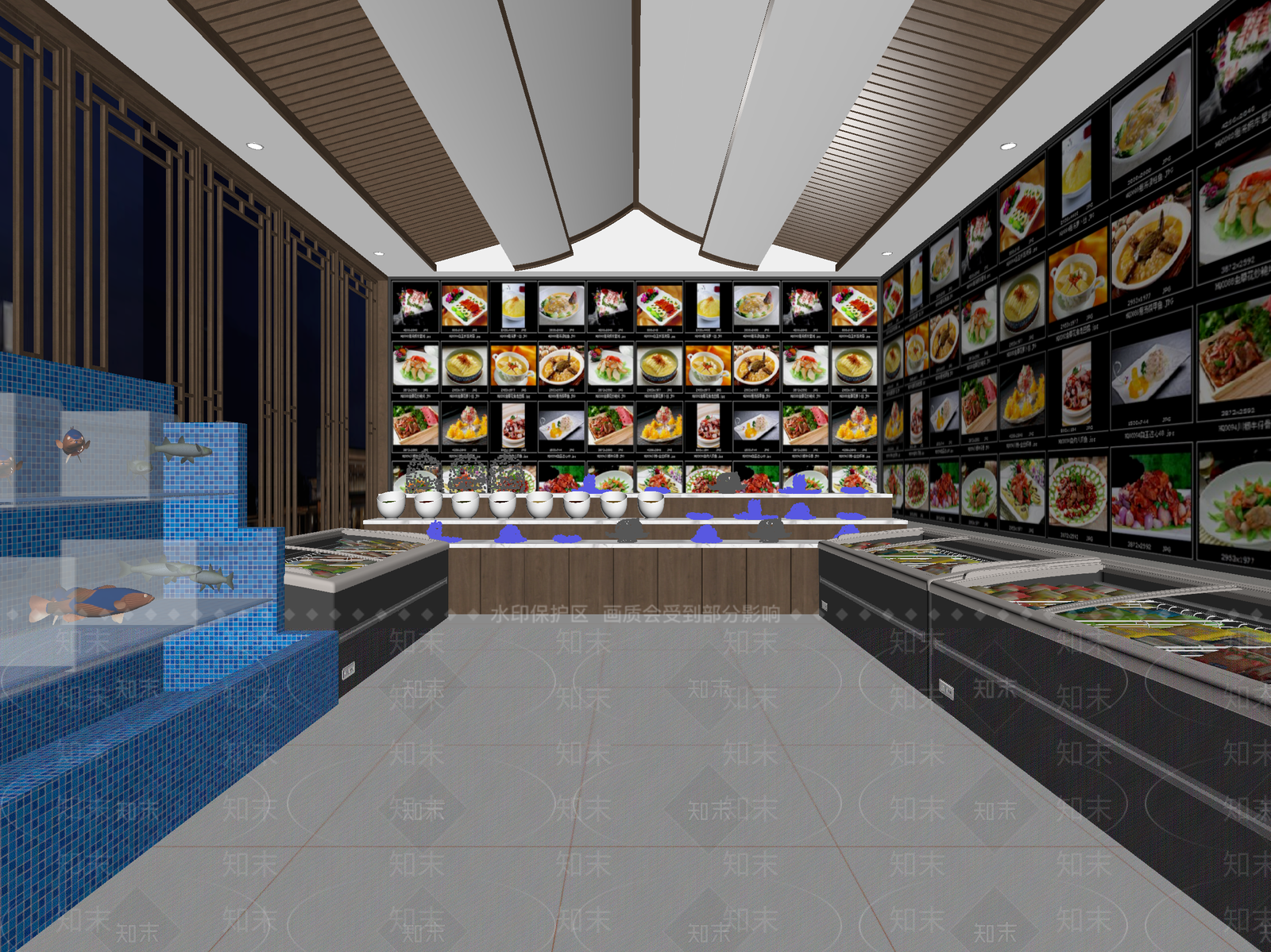 现代自助餐厅3D模型下载【ID:1214146616】