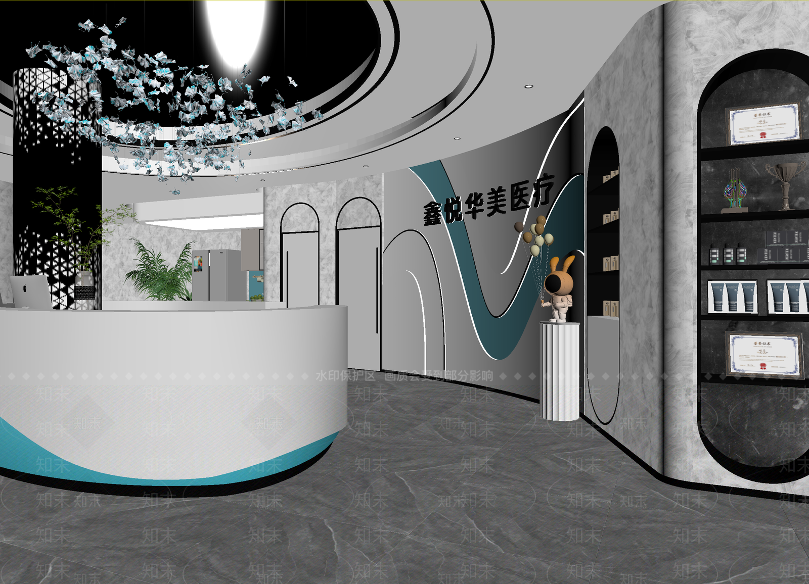现代美容院3D模型下载【ID:1214045954】